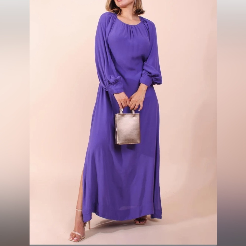 FARM Rio Purple Long Dress Size M - Picture 4 of 12